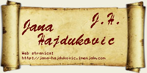 Jana Hajduković vizit kartica